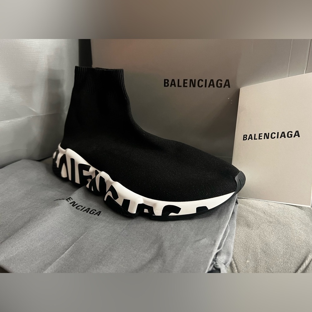 Balenciaga Women’s Speed Graffiti Trainers - Picture 2 of 3